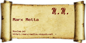 Marx Metta névjegykártya